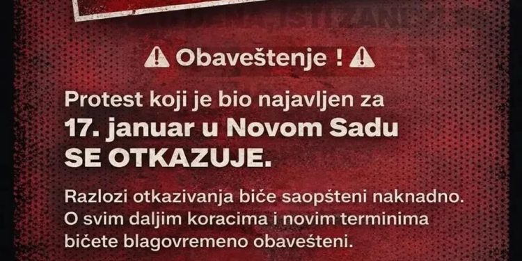 Блокадери отказали најављени протест у Новом Саду
