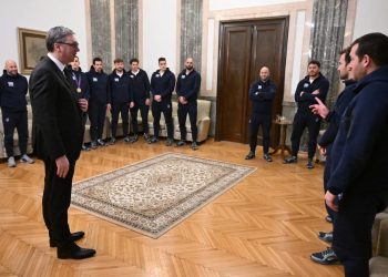 Чланови ватерполо репрезентације код председника Вучића