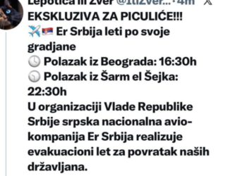 Авион полеће из Београда: Ер Србија евакуише грађане из Шарм ел Шејка